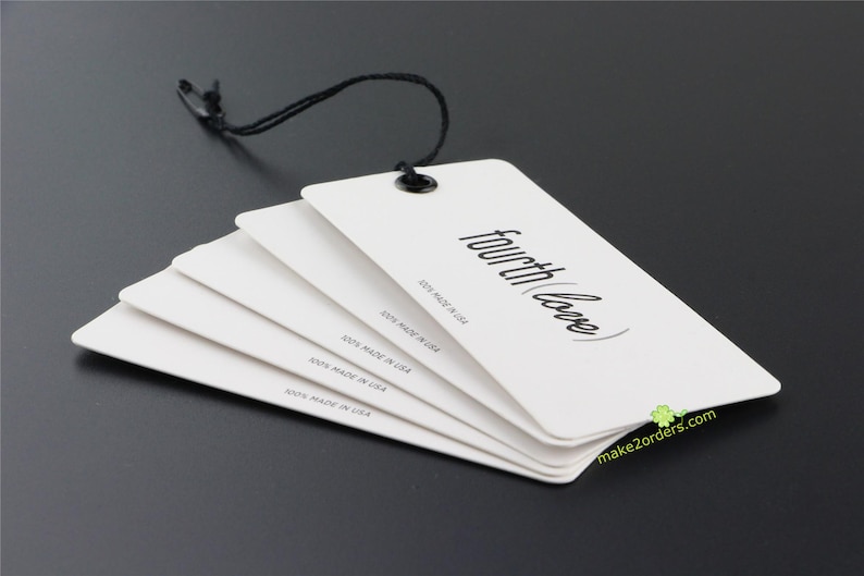 Custom Hang Tags, Clothing Swing Tags, Hanging Tag, Cardstock Tags, Clothing Tags, Swing Ticket, Swing Tag with Eyelet, Print on both side image 1