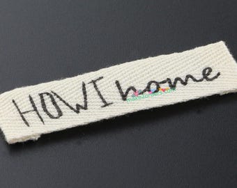 Cotton Herringbone Label, Printed Cotton Labels, Organic Cotton Labels, Printed Labels, Fabric Care Labels, Labels for Kid, Free Post Ship.