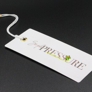 Custom Hang Tags, Clothing Swing Tags, Hanging Tag, Cardstock Tags, Clothing Tags, Swing Ticket, Swing Tag with Eyelet, Print on both side image 3