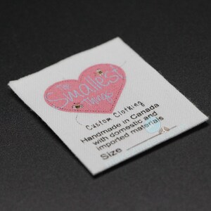 3 Color Cotton Labels, Cotton Logo Labels, Cotton Clothing Tags, Silk Print Cotton Label, Cotton Care Tag, Soft Fabric Label, Cotton Ribbon image 8