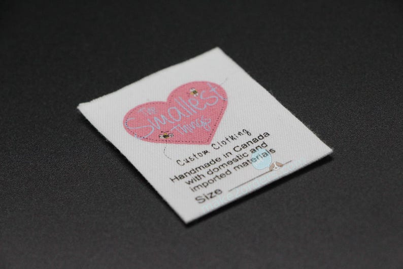 3 Color Cotton Labels, Cotton Logo Labels, Cotton Clothing Tags, Silk Print Cotton Label, Cotton Care Tag, Soft Fabric Label, Cotton Ribbon image 8