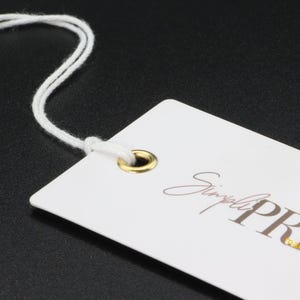 Custom Hang Tags, Clothing Swing Tags, Hanging Tag, Cardstock Tags, Clothing Tags, Swing Ticket, Swing Tag with Eyelet, Print on both side image 4