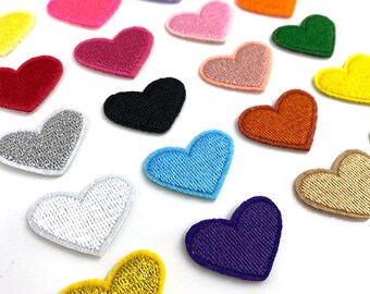 Iron on Heart Patch, Embroidery Heart Patch, Red Heart Patch, Green Heart Patch, Pink Heart Patch, Silver Heart Patch, Free Post Ship.