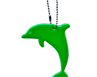 Reflective Dolphin Key Chain, Reflect Dolphin Ring, Dolphin Pvc Tag, Pvc Key Chain, Dolphin Key Ring, Key Ring for Bag.