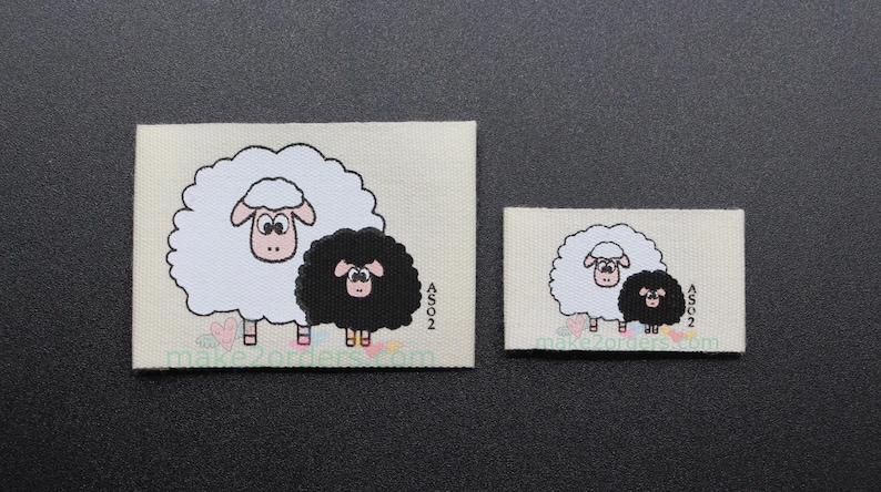 3 Color Cotton Labels, Cotton Logo Labels, Cotton Clothing Tags, Silk Print Cotton Label, Cotton Care Tag, Soft Fabric Label, Cotton Ribbon image 2