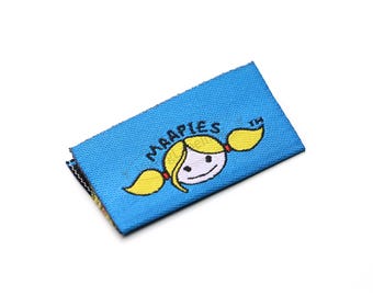 Custom Labels, Fabric Tags, Damask Labels, Custom Woven Labels, Sew on Labels, Sewing Labels, Sewing Tags, Woven Tags, Free Post Ship.