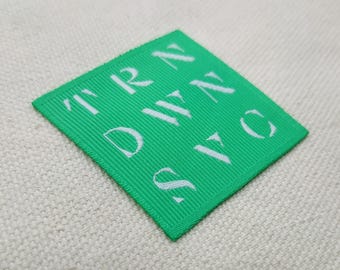 Textured Woven Labels, Damask Woven Tags, Custom Woven Labels, Sew on Fabric Label, High End Brand Label, High Density Label, Free shipping.
