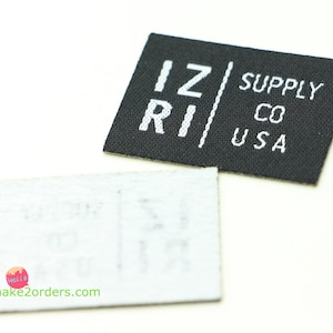 Aufbügelbares gewebtes Etikett, selbstklebendes Etikett, Aufbügeln auf Damastetiketten, Aufbügeln auf Kleidungsetikett, nicht gewebtes Etikett