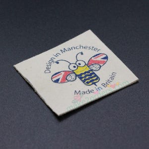 3 Color Cotton Labels, Cotton Logo Labels, Cotton Clothing Tags, Silk Print Cotton Label, Cotton Care Tag, Soft Fabric Label, Cotton Ribbon image 9