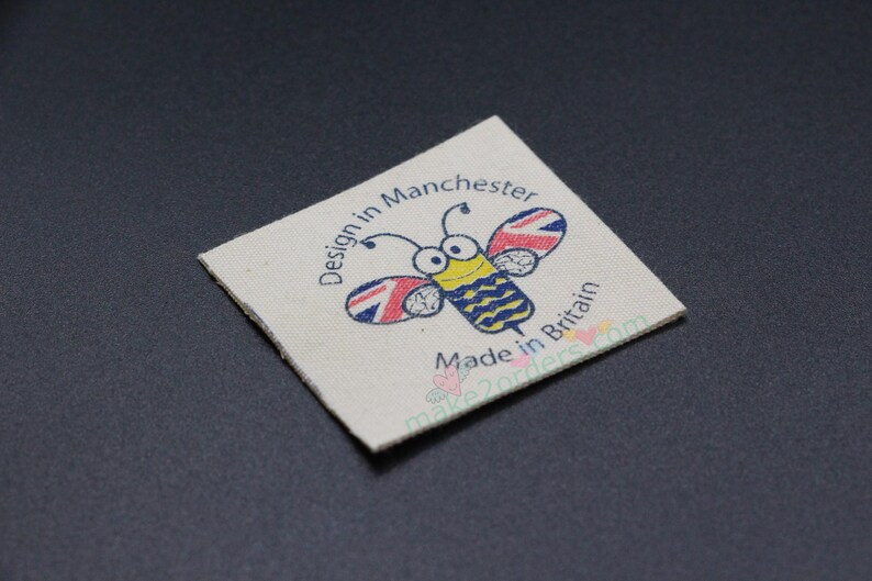 3 Color Cotton Labels, Cotton Logo Labels, Cotton Clothing Tags, Silk Print Cotton Label, Cotton Care Tag, Soft Fabric Label, Cotton Ribbon image 9