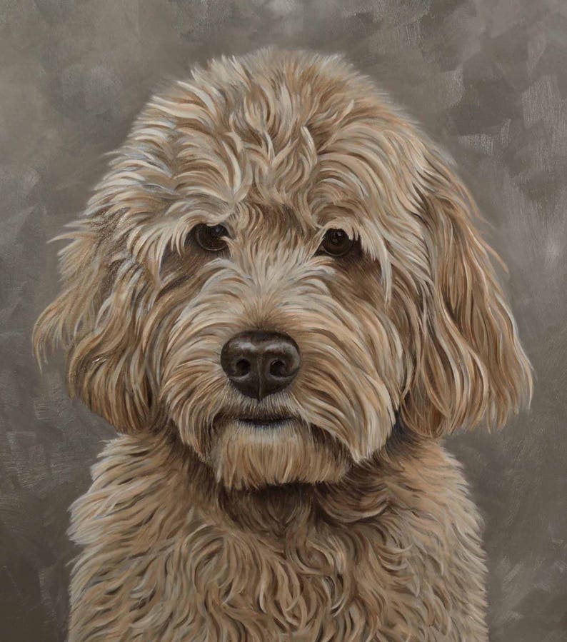 Goldendoodle Custom Two Pet Portrait Oil Painting Ready to Etsy