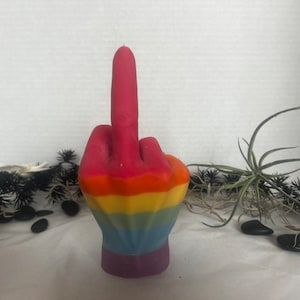 F*ck you - large novelty candle - rainbow/pride