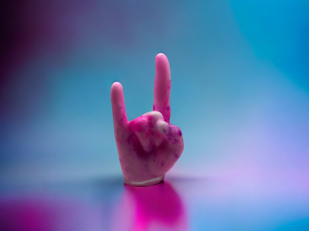 Rock on Hand Gesture Desk Statue Etsy