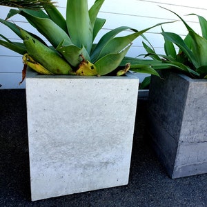 Cubed concrete planter; balcony, entry garden planter box.