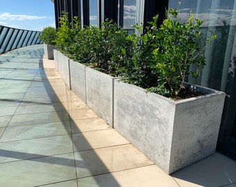 Large 1m x 500 x 500mm concrete planter box/trough. Balcony planter, patio or alfresco concrete planter.