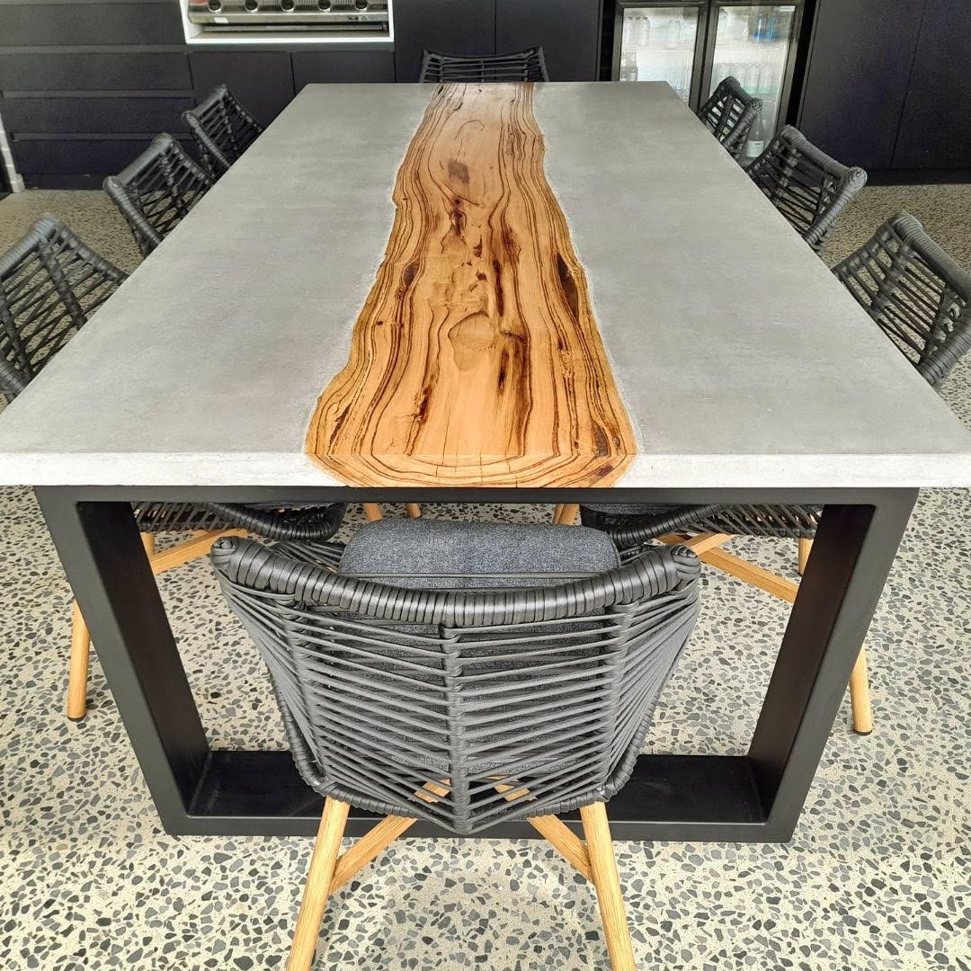 Concrete resin 2024 top dining table