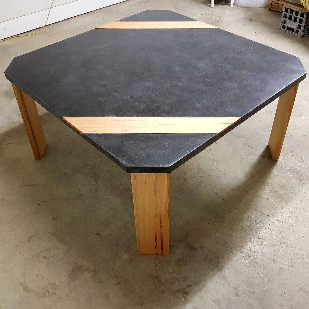 Square Concrete Dining Table Handmade, 8 Seater Bespoke Table With ...