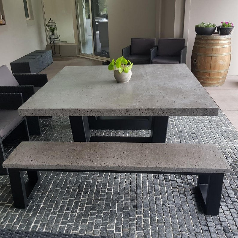 Mesa de comedor de hormigón blanco redondo de 10 a 12 plazas | Etsy