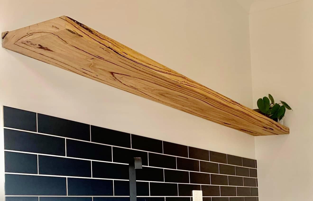 Hardwood Floating Timber Shelves, Live Messmate Vic Ash Hardwood