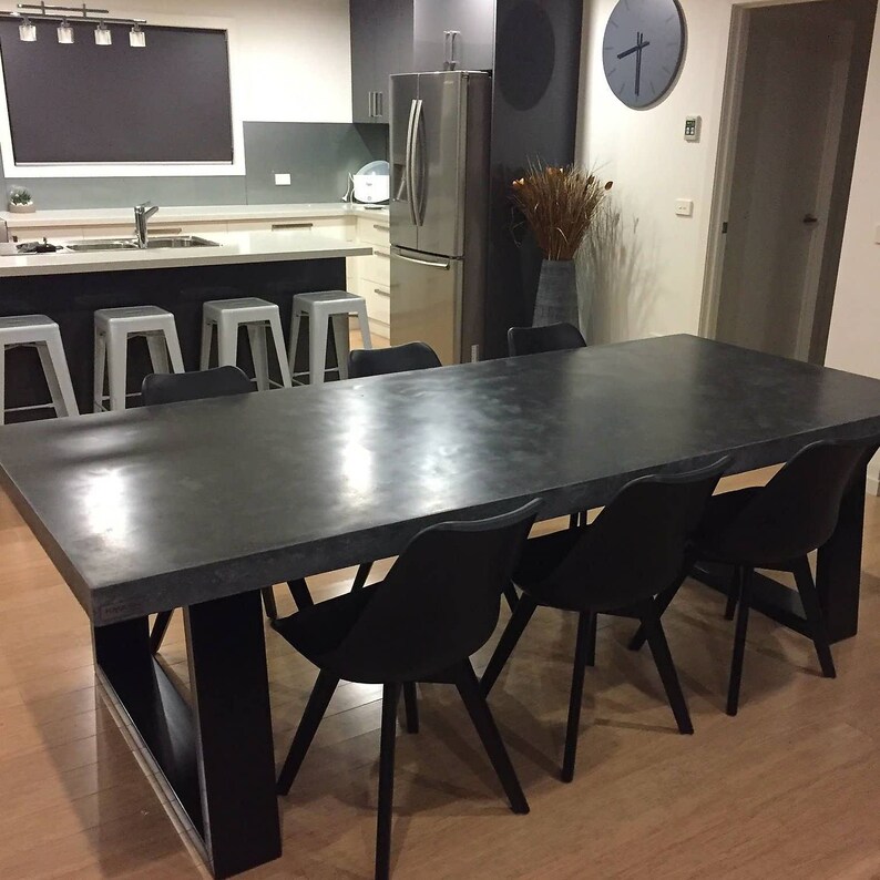 Polished concrete dining table and bench seat patio alfresco Etsy Italia