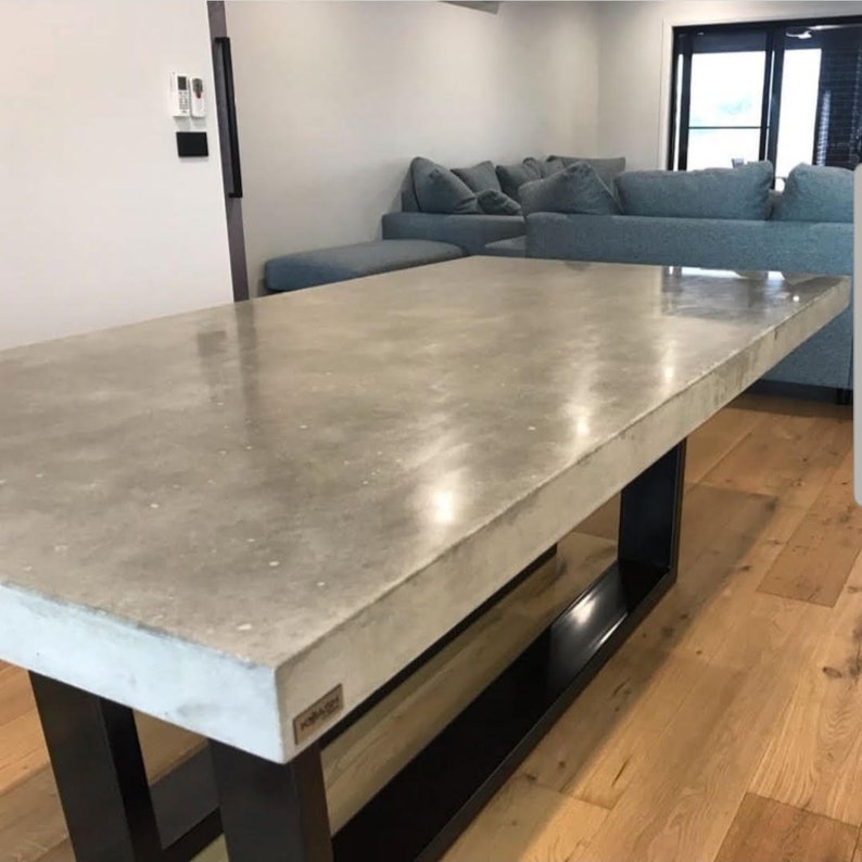8 Seater 2.1m Real Concrete Dining Table With Powder Coated Etsy Canada