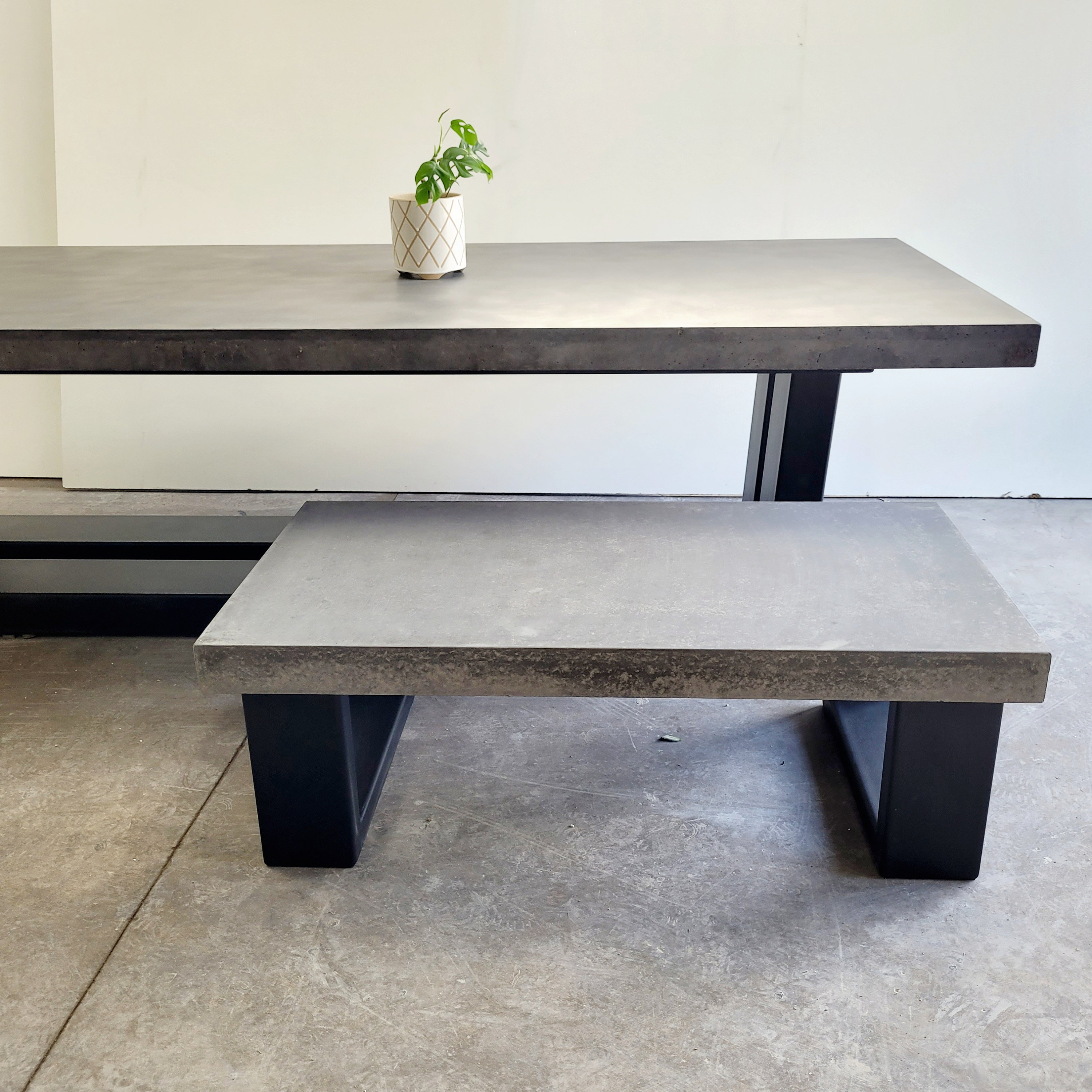 Custom Concrete Dining Table With Steel Base Patio Alfresco - Etsy ...