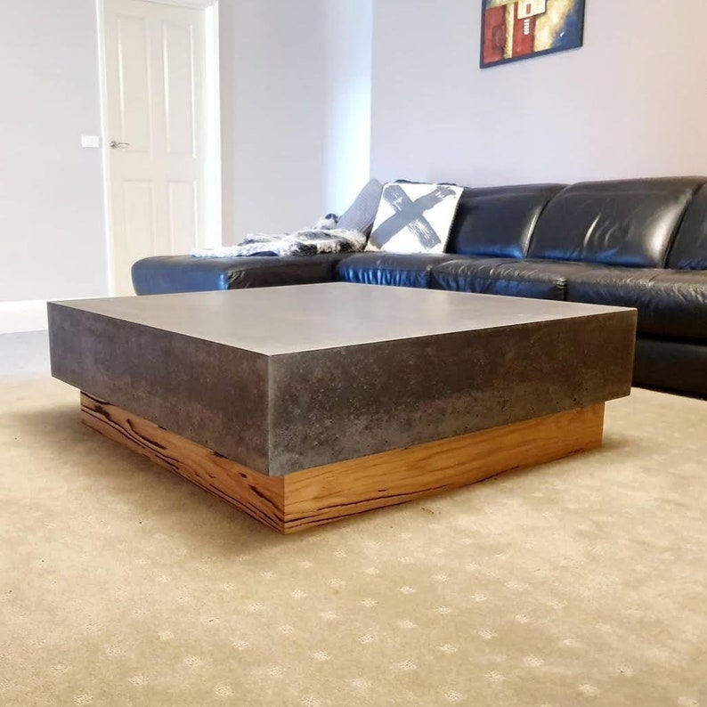 Concrete Coffee Table. 1.1 X 1.1m Modern Bespoke Polished Etsy Australia