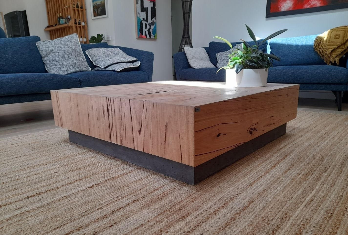 Modern timber coffee table discount