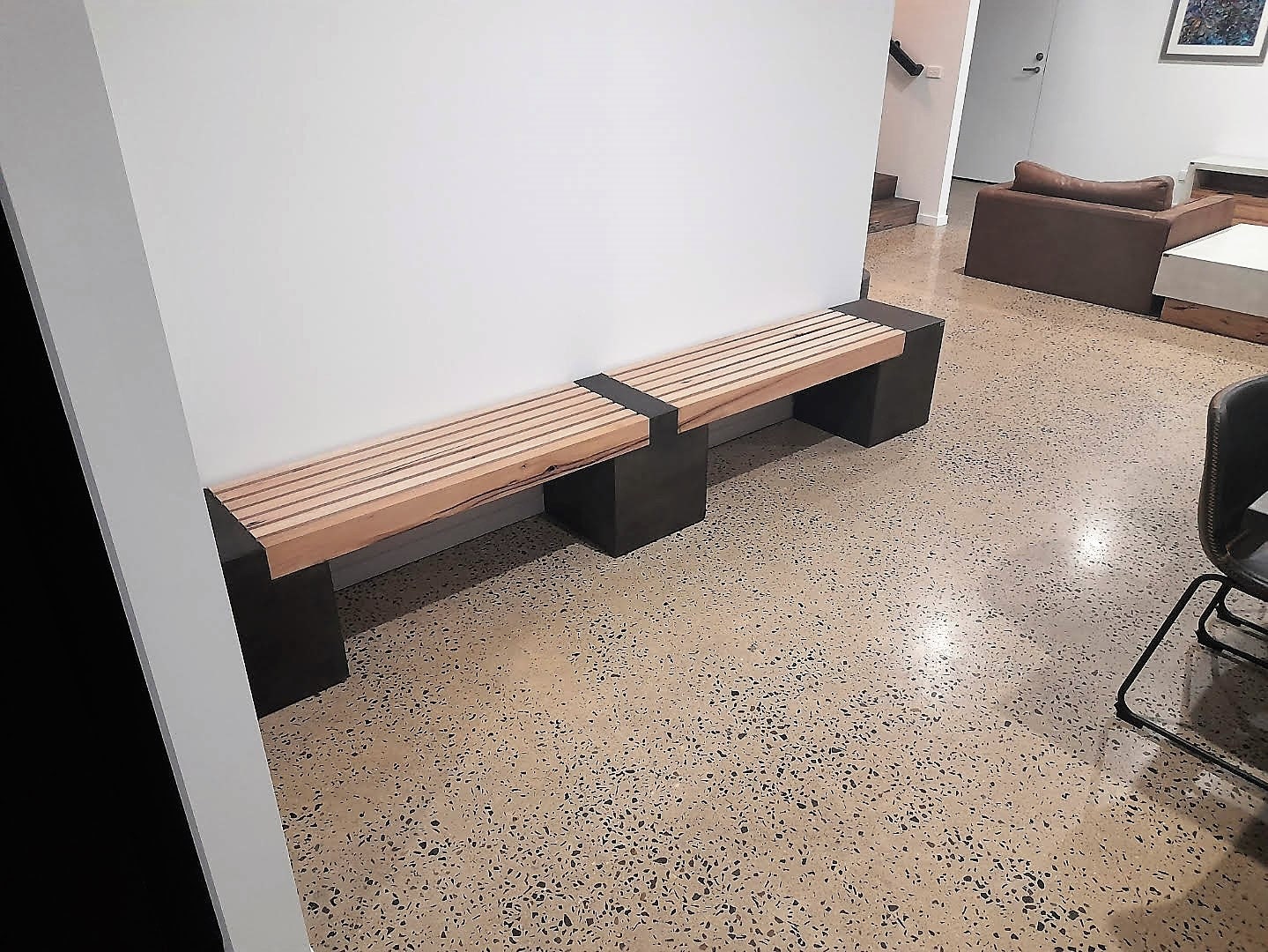 3m Custom Concrete Bench Seat With Timber Slats. Handmade,bespoke ...