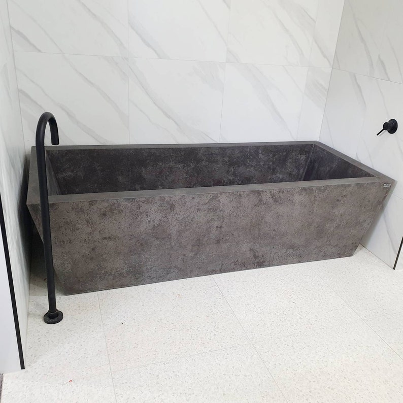 Concrete Bath, Custom Freestanding Bath. Handmade 1.9m Large Polished