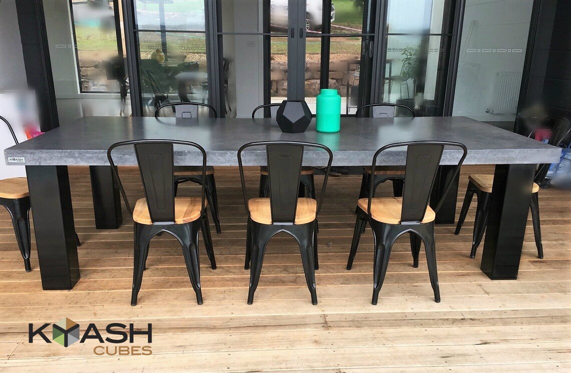 Hormigón pulido de 8 a 10 plazas mesa de comedor de 21m con | Etsy