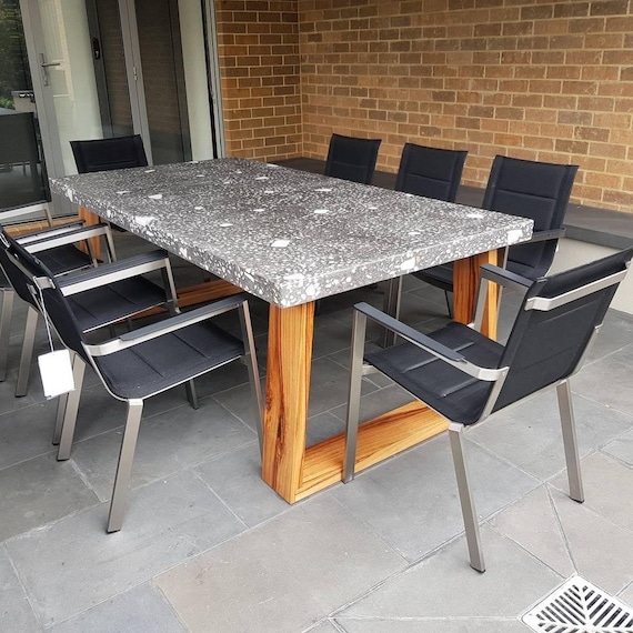 8 Seater Alfresco Outdoor Dining Table 2 1m X 1 1m Exposed Etsy