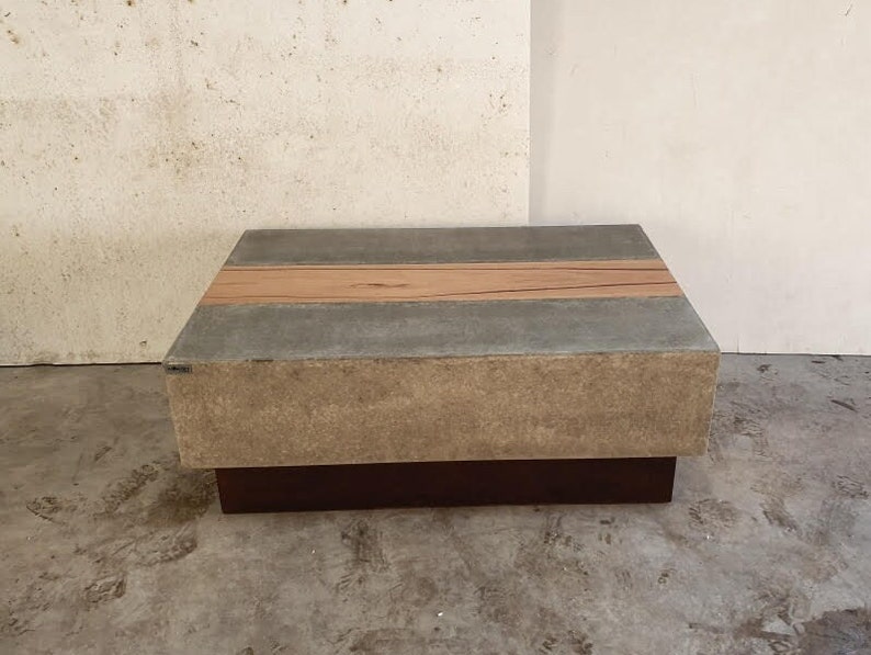 Concrete Coffee Table Handmade Bespoke, Trunk Concrete Storage Coffee Table