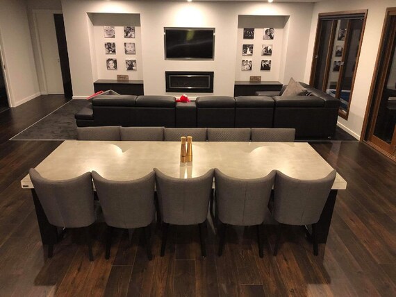 Custom made concrete dining table deals