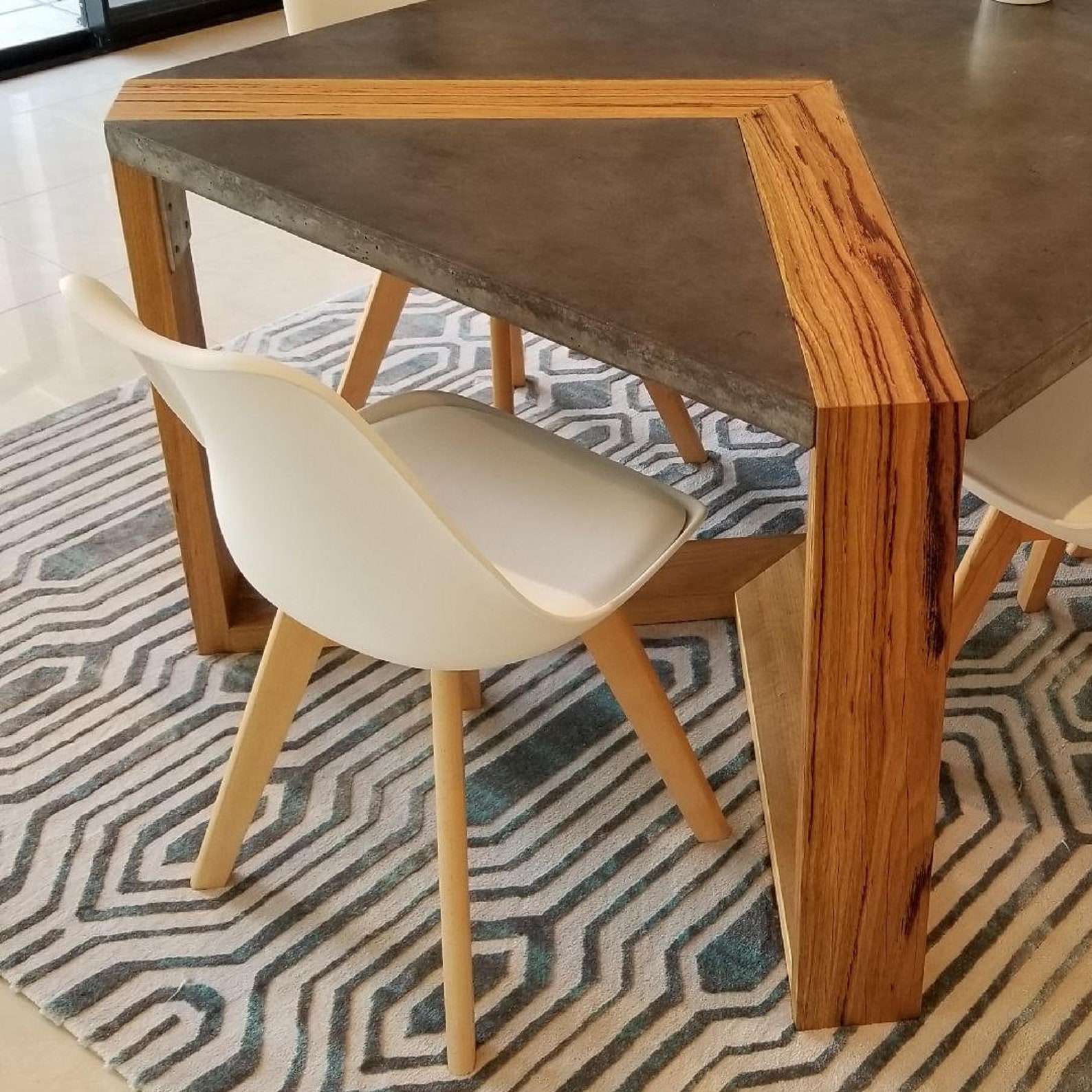 Bespoke, Handmade Custom Concrete Dining Table With Feature V Design ...