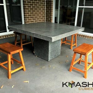 Handmade Square Concrete Dining Table, Steel Base, 8 Seater - Etsy ...