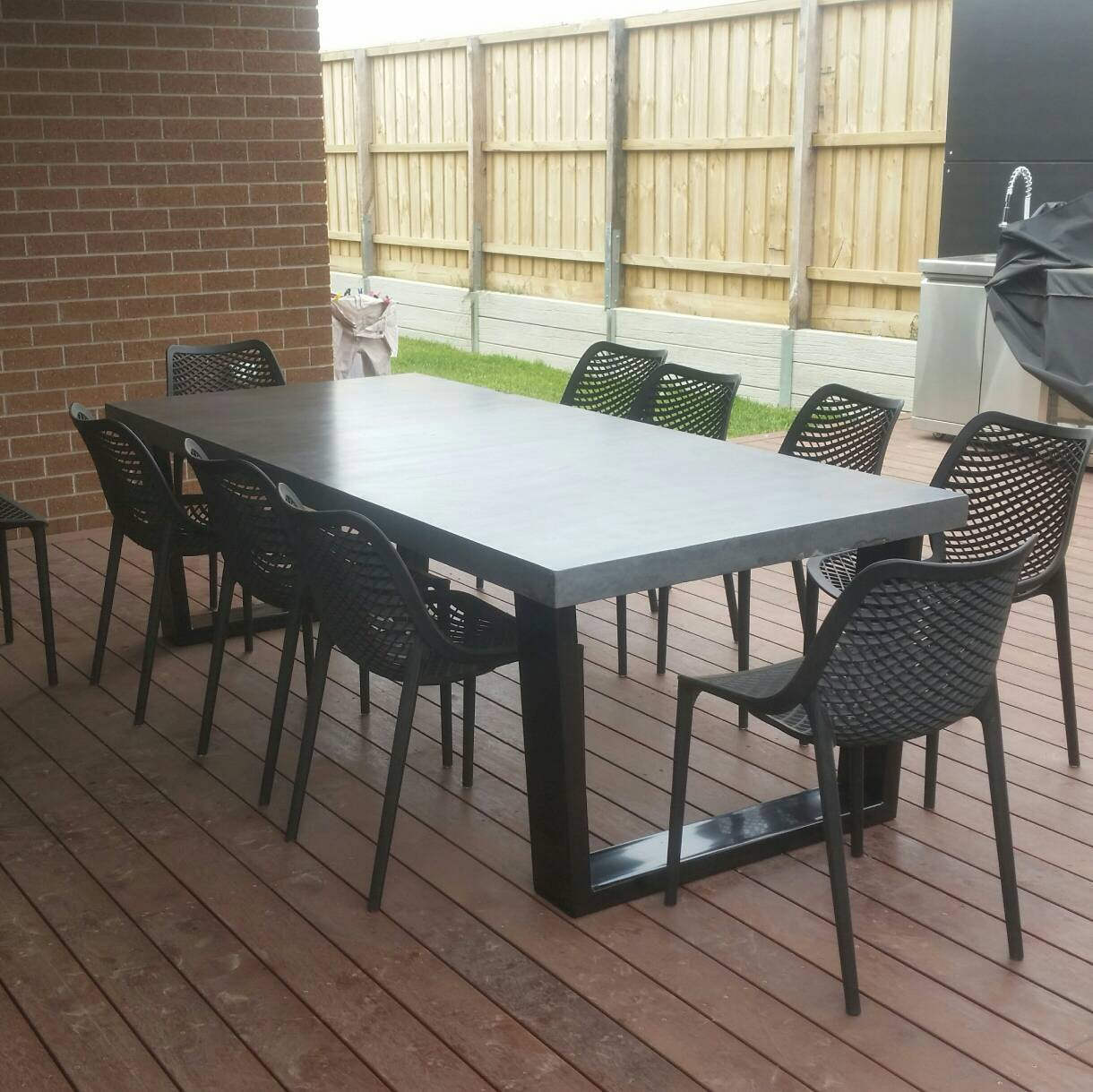 Handmade Concrete Dining Table, Modern Steel Base, 8 Seater (2.4m) - Etsy