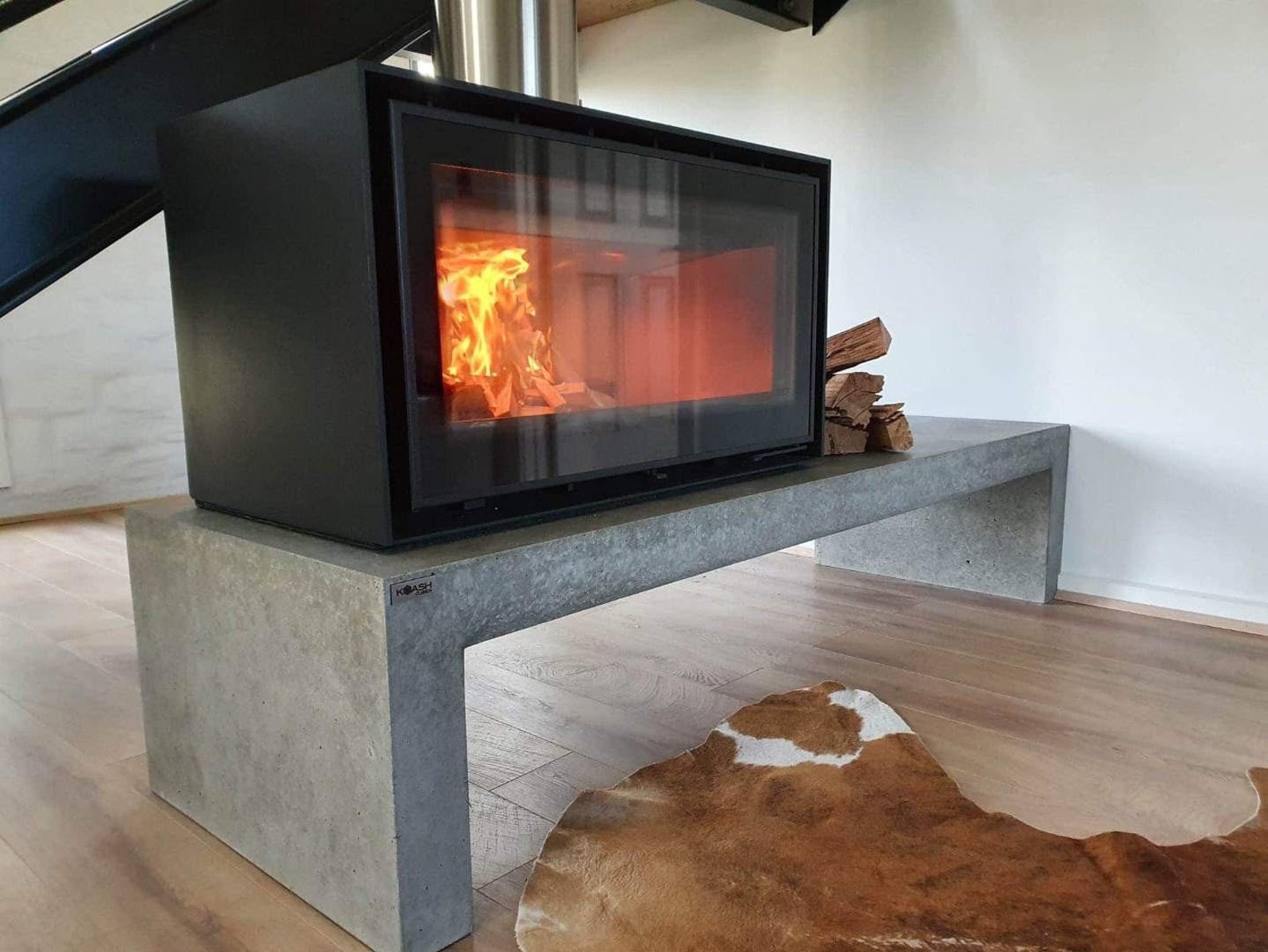Concrete Fire Hearth 1.8m, Open Fire Stand, Fire Plinth, Fireplace
