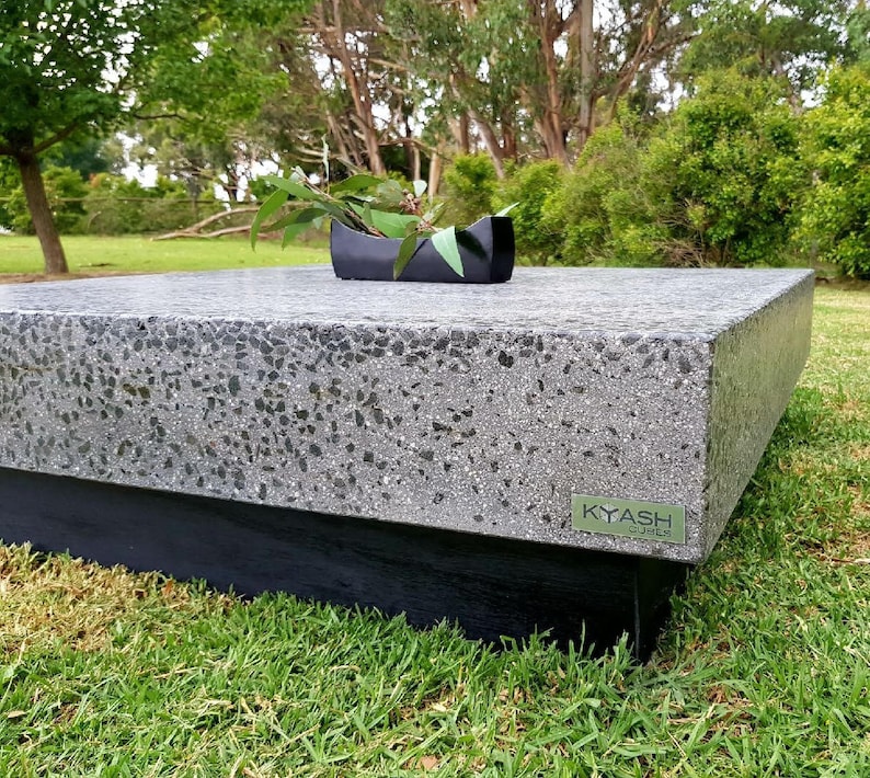 Concrete Coffee Table Exposed Aggregate 1 X 1m Modern, Bespoke Polished