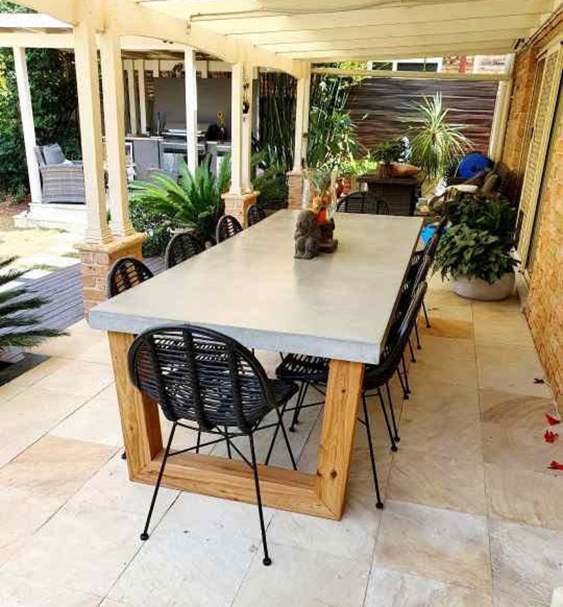 2.7m 8 to 10 Seater Bespoke Polished Concrete Dining Table With Custom ...