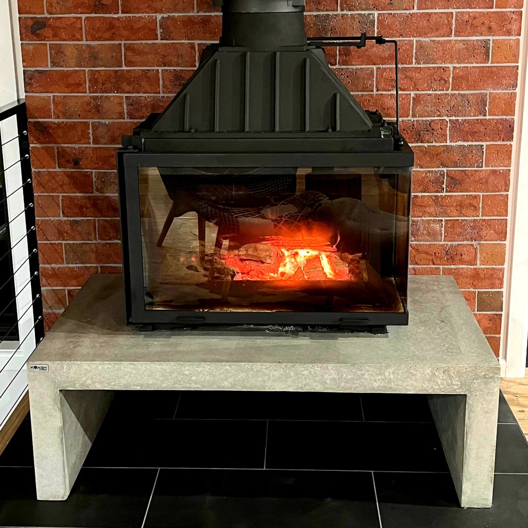 1.2m Concrete Fire Hearth, Open Fire Stand, Plinth, Fireplace Stand