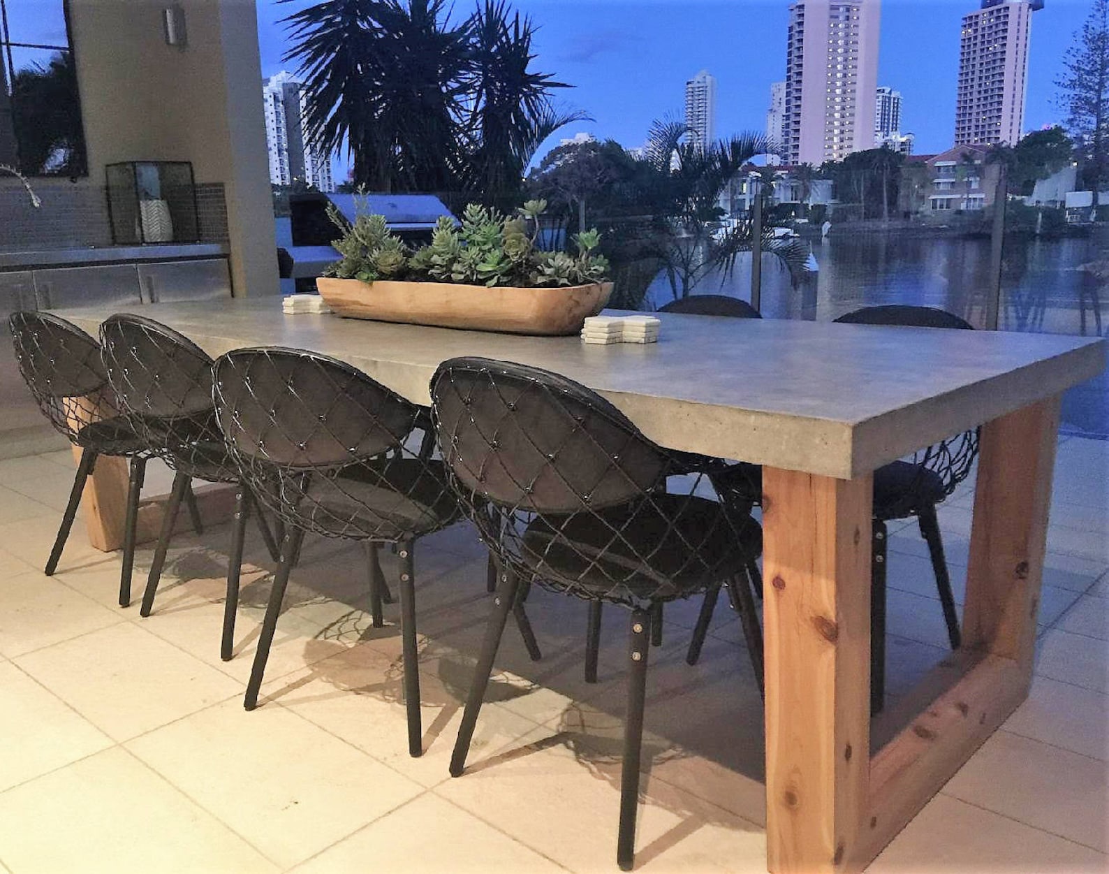 2.7m 8 to 10 Seater Bespoke Polished Concrete Dining Table With Custom ...