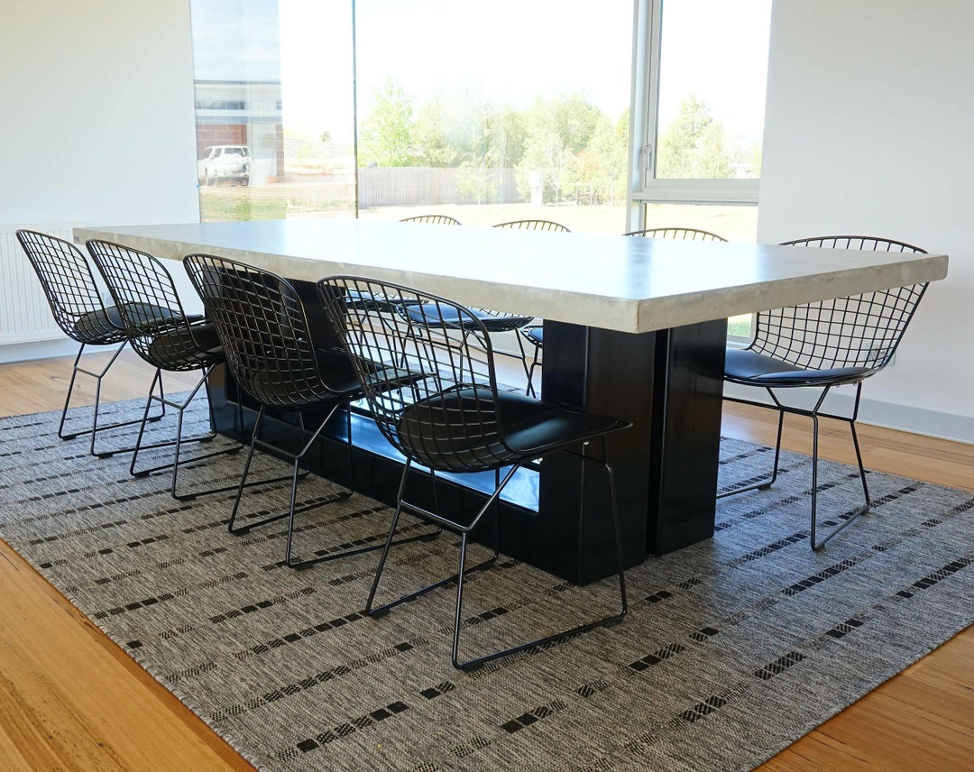 10 Seater Unique Real Concrete Dining Table With Solid Powder Coated ...