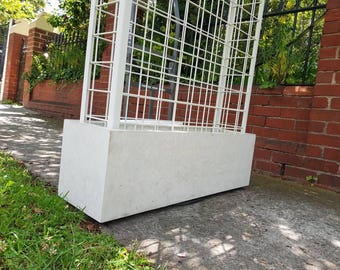 Vertical garden, polished concrete planter; large rectangular garden, patio or outdoor planter box