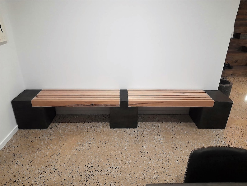 3m Custom Concrete Bench Seat With Timber Slats. Etsy