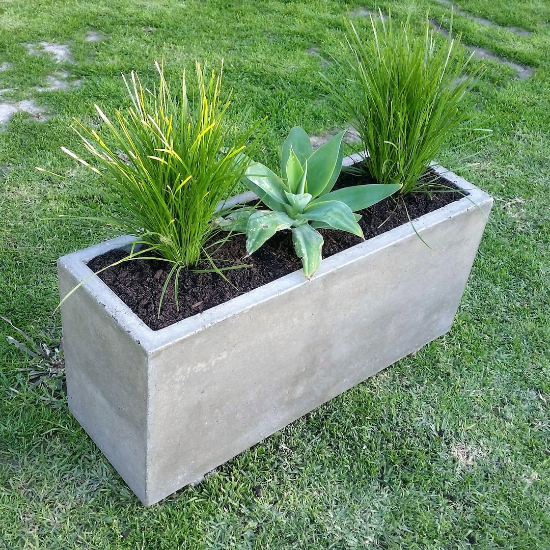 Rectangular Large Concrete Planter Trough. 900mm X 300mm X 400mm. Patio