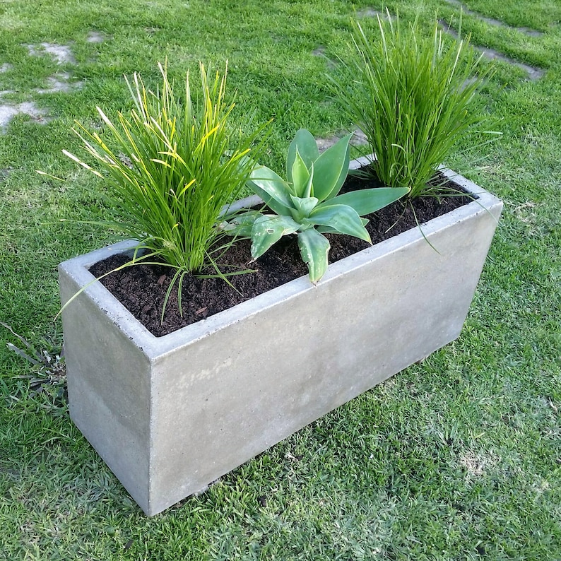 Rectangular Large Concrete Planter Trough. 900mm X 300mm X 400mm. Patio