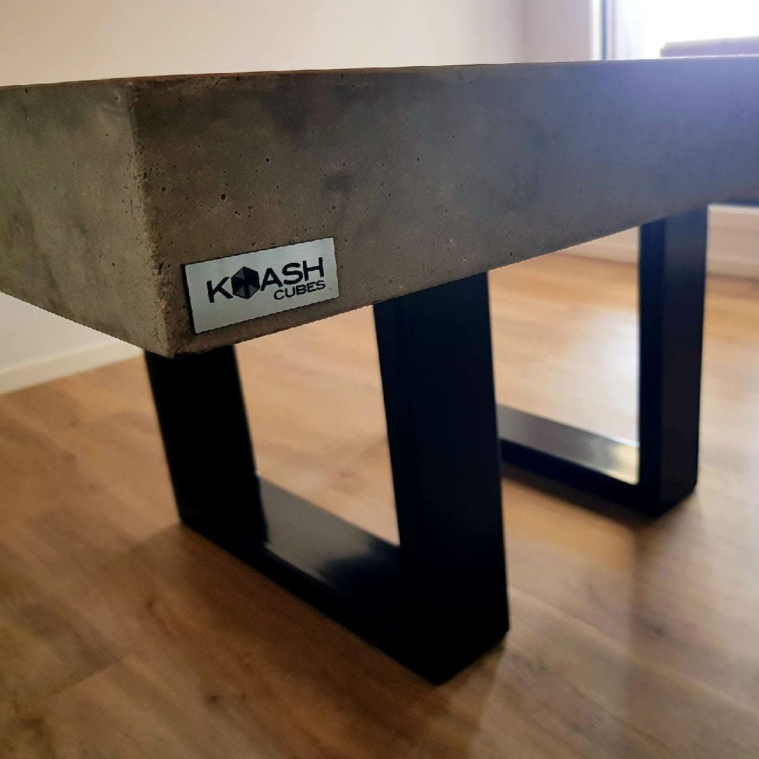 Handmade Square Concrete Dining Table, Steel Base, 8 Seater - Etsy