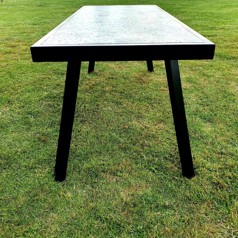 Concrete dining table unique industrial look table with steel Etsy