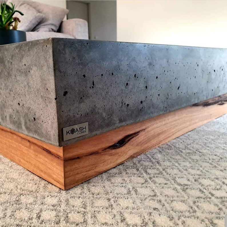 Large Concrete Coffee Table. 1.5 X 1m Hand Made Floating Etsy